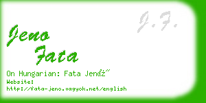 jeno fata business card